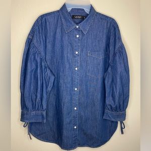 NWT Lauren Ralph Lauren Denim Shirt Blue XL